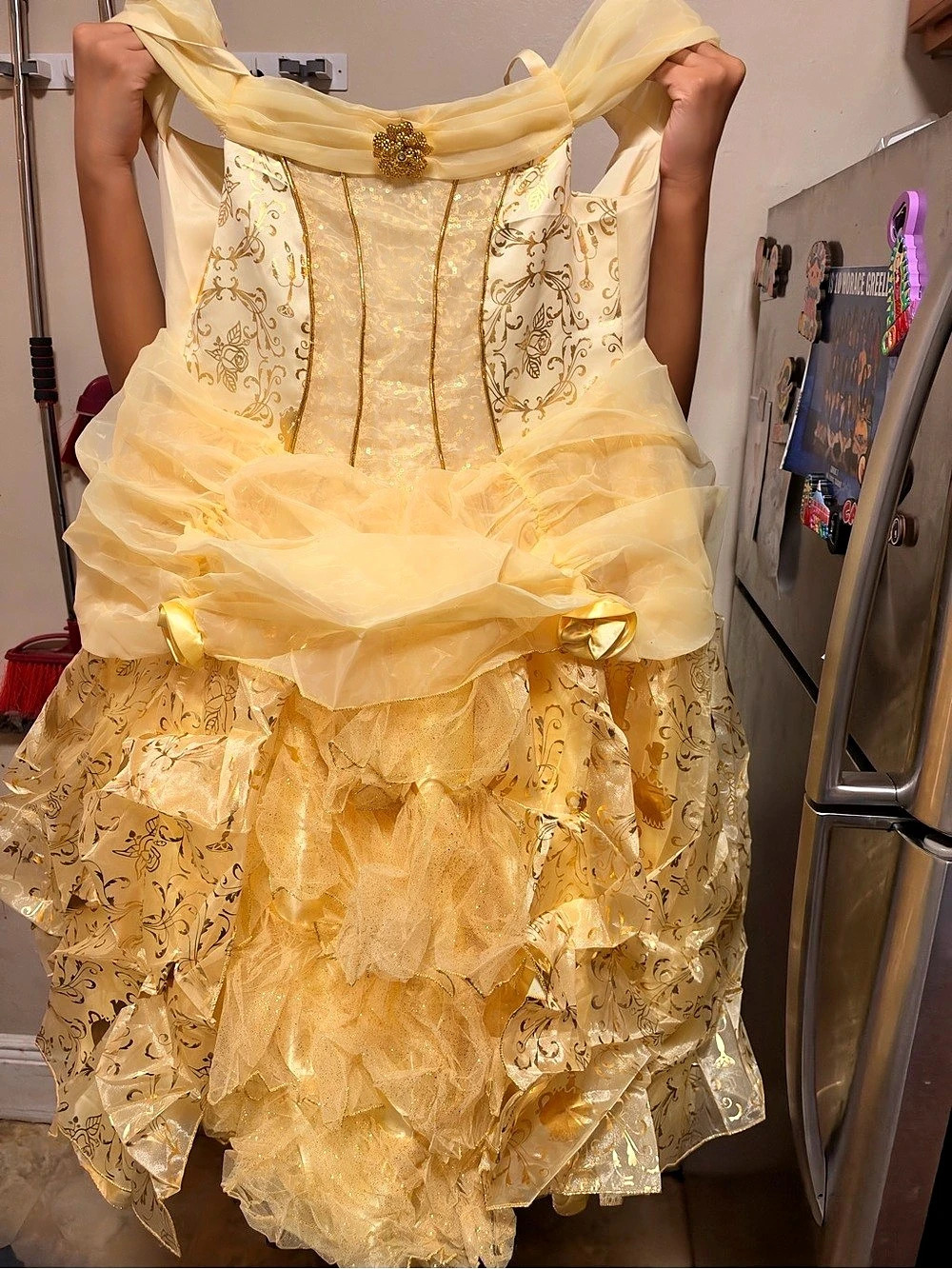 Disney Belle Deluxe Costume for Kids – Beauty and the Beast Girls Formal Dress